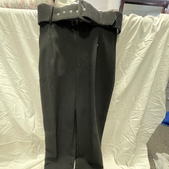 ZARA PANTS WITH FABRIC-COVERED BELT - Picture 1 of 4